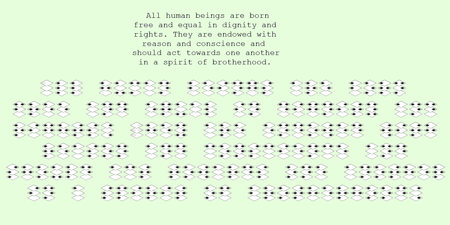 Beispiel einer Stack Braille-Schriftart #3
